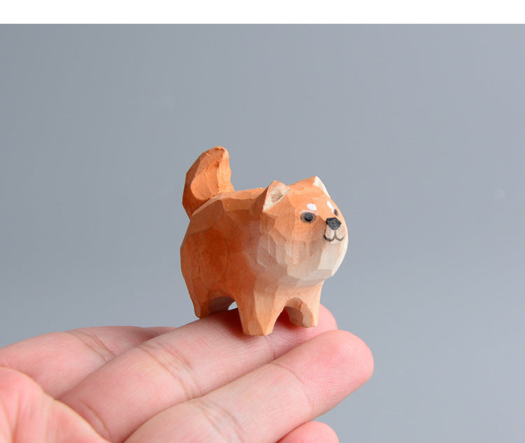 Handmade Wooden Cat Figurine - Artisan Carved Wood Cat Sculpture Home Decor Gift