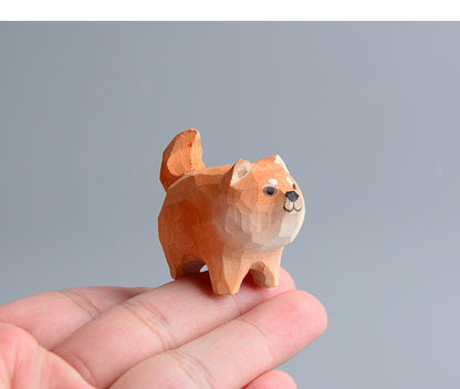 Handmade Wooden Cat Figurine - Artisan Carved Wood Cat Sculpture Home Decor Gift