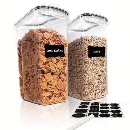 THELIFE Airtight Food Storage Containers Set - 4 Pack BPA-Free Cereal Dispenser with Labels (2.5L/88oz)