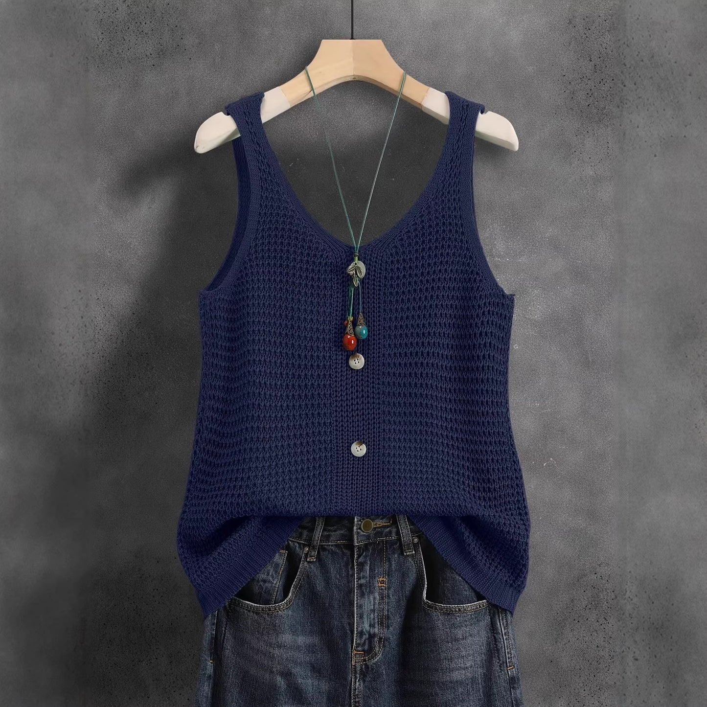 V-neck Womens Elegant Sleeveless Vest