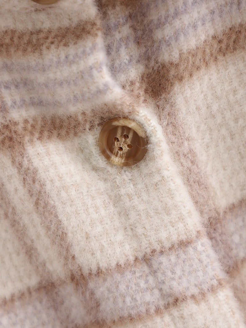 New Mid-length Loose Check Shirt Coat