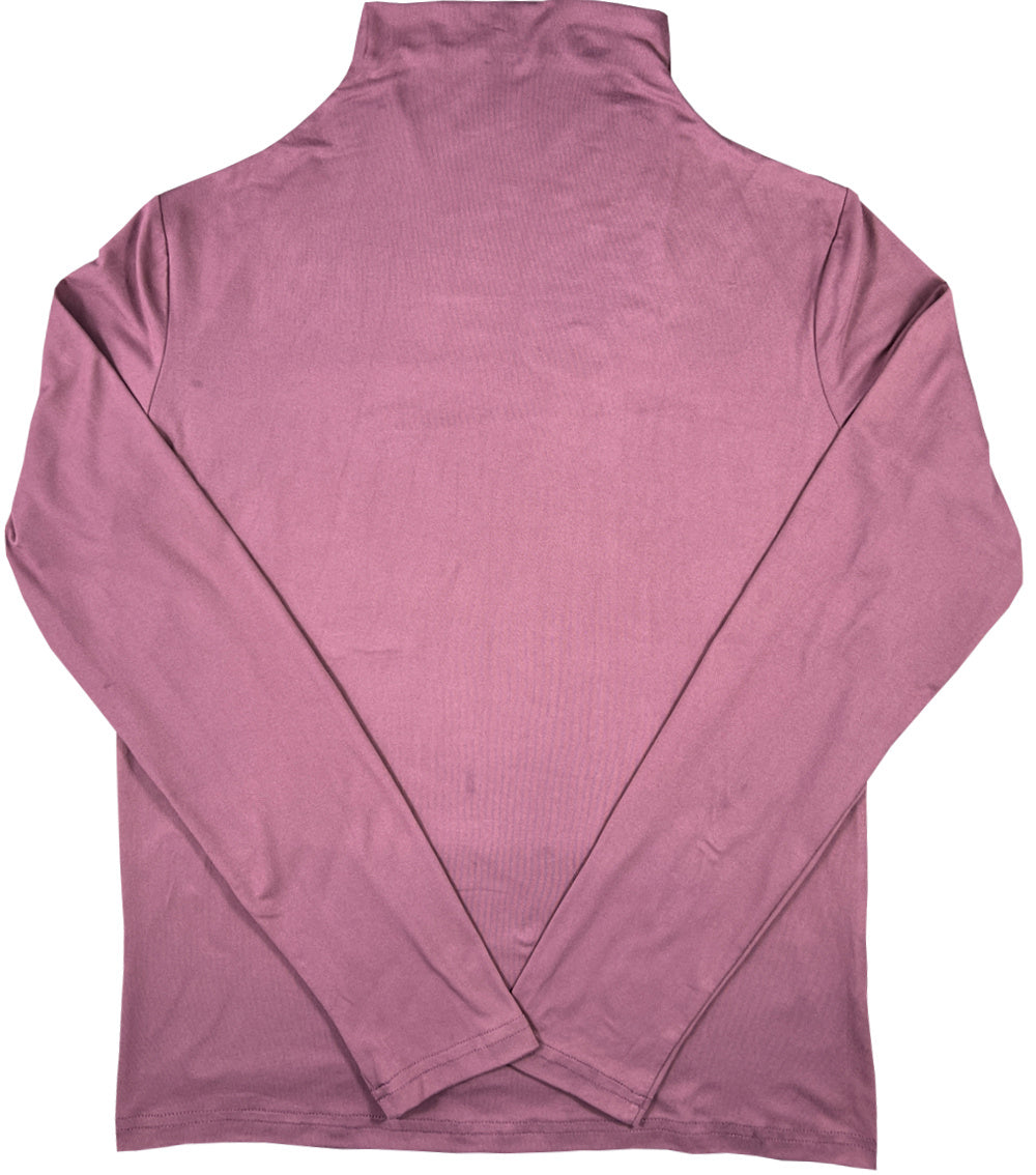 Women's Basic Solid Stretchy Long Sleeve Turtle Neck T-Shirt - Casual Everyday Top for Comfort and Style