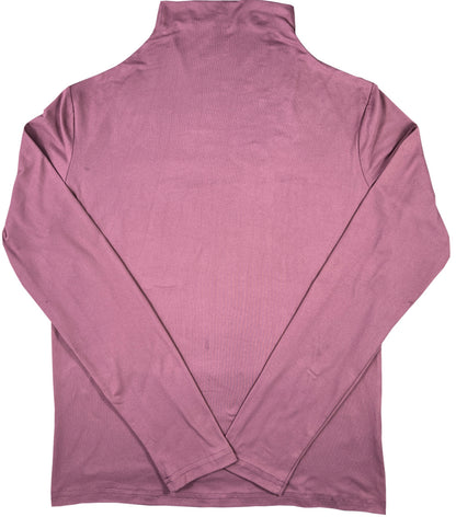 Women's Basic Solid Stretchy Long Sleeve Turtle Neck T-Shirt - Casual Everyday Top for Comfort and Style