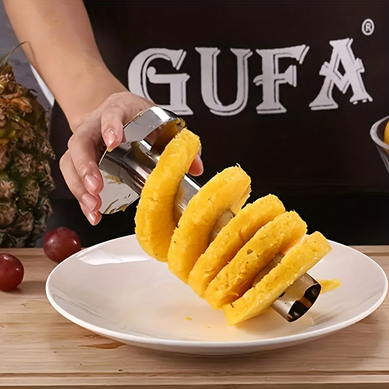 1pc Stainless Steel Pineapple Corer & Slicer: The Ultimate Household Kitchen Gadget for Fruit Core Removal!