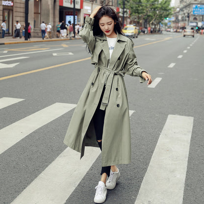 Women's New Trendy Trench Loose Waist Long Coat