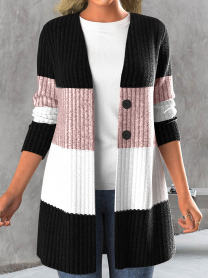 Women's Long-sleeve Striped Bohemian-style Jacket
