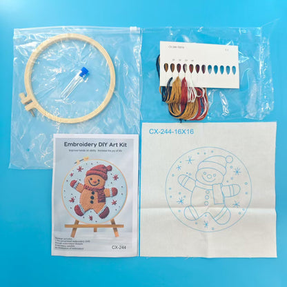 Christmas Gingerbread Man Embroidery Kit English