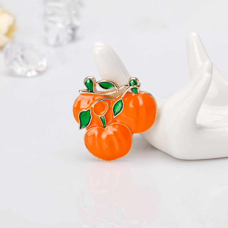 Fashionable High End Oil Painting Pumpkin Head Brooch