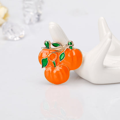 Fashionable High End Oil Painting Pumpkin Head Brooch