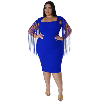 Sexy Tassel Sleeveless Elegant Figure-hugging Dress