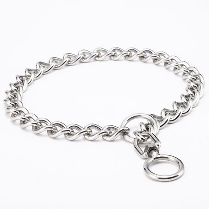 Stainless Steel Dog German Shepherd Rottweiler Golden Retriever Large Control Chain Neck Sleeve