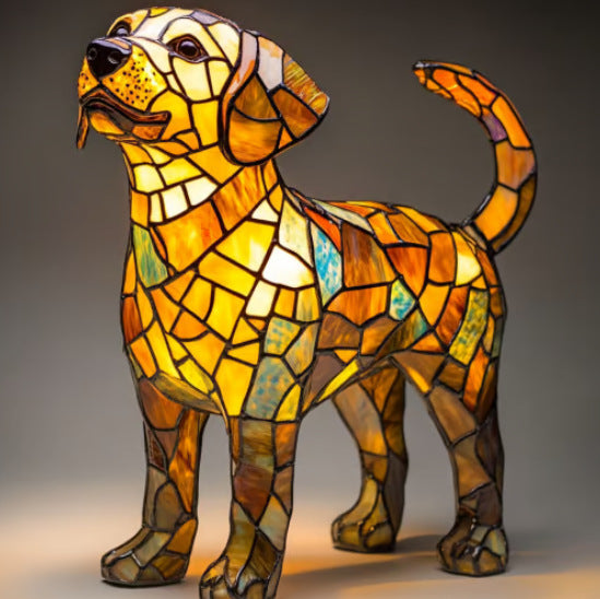 Illuminated Dog Lamp - Decorative Resin Animal Night Light | 26 Breed Designs