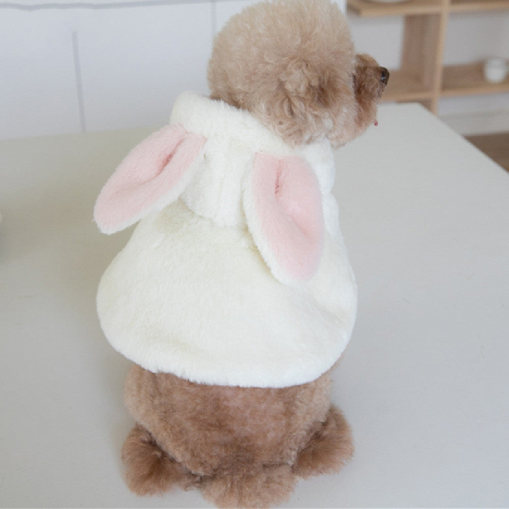 Autumn And Winter Fluffy Rabbit Modeling Pet Costume Warm Cape Cloak New Year Dogs And Cats Pet Clothes