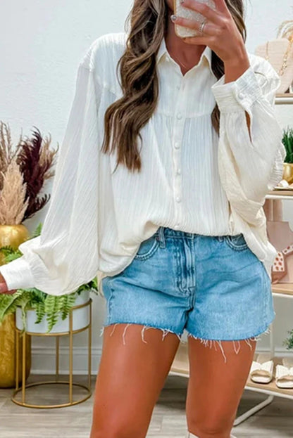 Women's Solid-color Casual Loose-fitting Long-sleeve Shirt