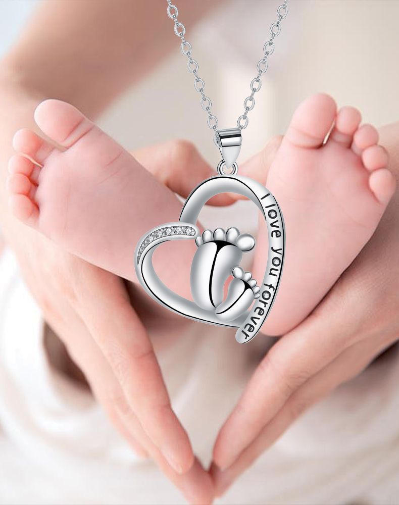 Fashion Heart-shaped Ankle Pendant Necklace Mother's Day Gift