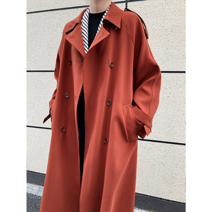 Autumn Drape British Style Loose Mid-length Over-the-knee Windbreaker Jacket Women
