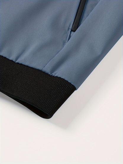 Men'S Letter Embroidered Casual Bomber Jacket