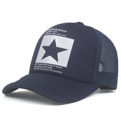 1pc Pentagram Breathable Baseball Cap Mesh Cap