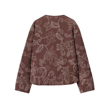 New Women's Quilted Embroidered Coated Jacket