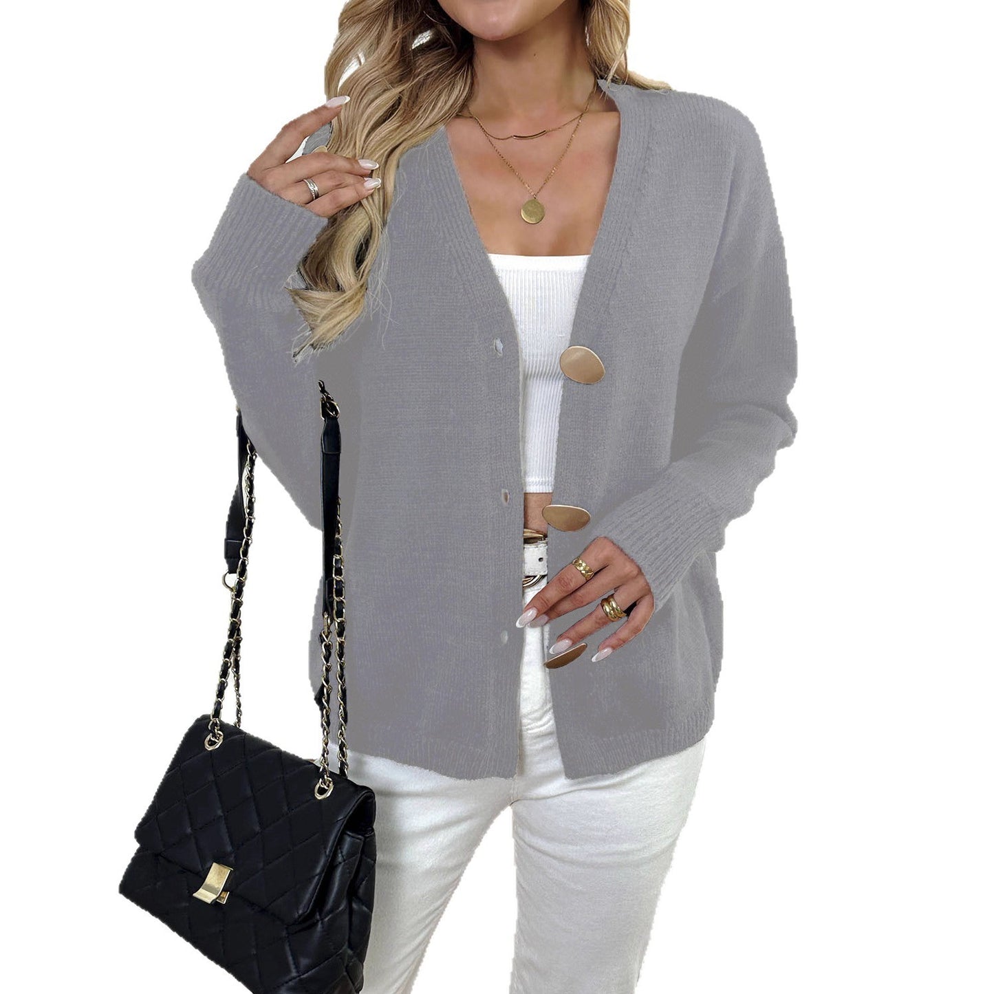 European And American Women's Clothing Warm Deer Plush Long Sleeve Sweater Coat