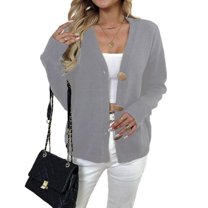 European And American Women's Clothing Warm Deer Plush Long Sleeve Sweater Coat