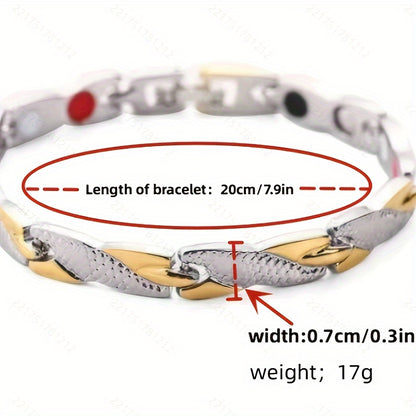 Men's Premium Dragon Pattern Bracelet - Adjustable 7mm Magnetic Black Alloy Jewelry