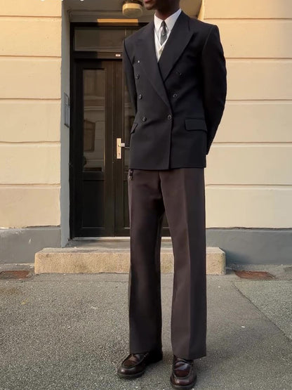 Black Double-breasted Men's Blaze