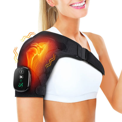 USB Rechargeable Shoulder Heating Massager - Adjustable Pain Relief Brace for Shoulder, Elbow & Knee