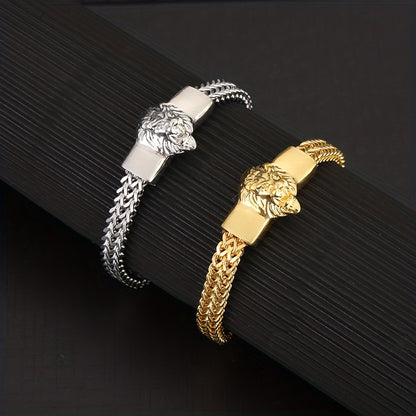 Fashion Stainless Steel Chain Bracelet Lion Head Bracelet For Men Party Biker Jewelry Gifts