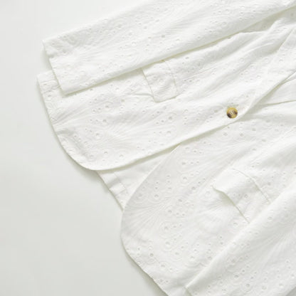 Casual Embroidered Hollow Out Single Breasted Jacket