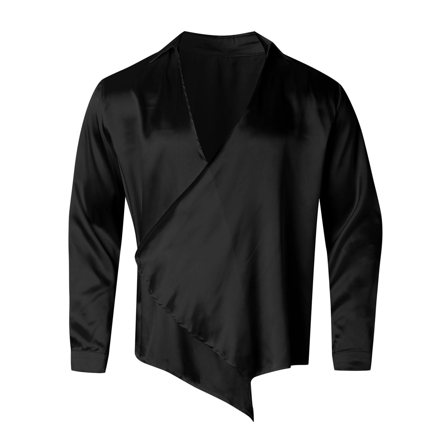 European And American Style Men's Clothing Silk Draping Shirt