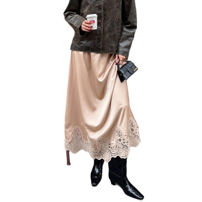 Women's Elegant And Sophisticated A-line Lace-trimmed Skirt That Goes With Everything