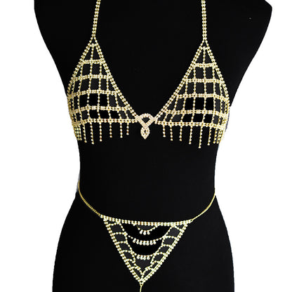 Rhinestone Claw Chain Shaped Body Chain Set
