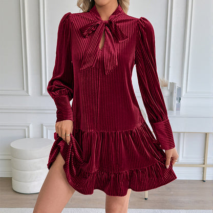 Elegant Velvet Dress European And American Evening Party Women