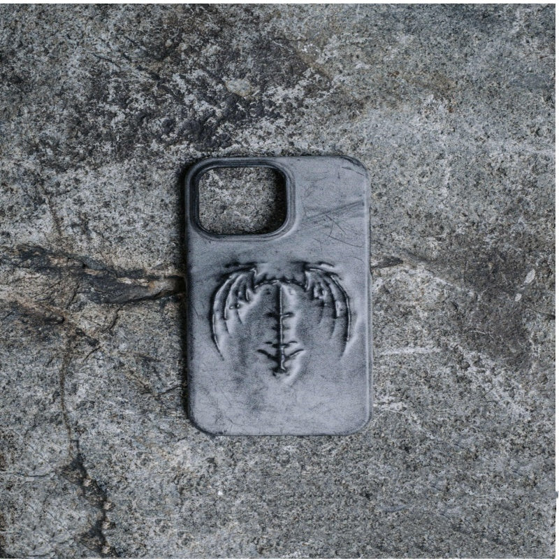 Retro Gothic Vampire Bat Wing Embossed Dark Style Phone Case
