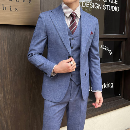 Spring And Summer Professional Casual Men's Three-piece Suit Jacket