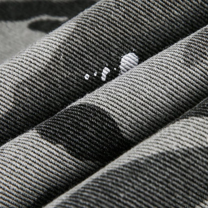 American Retro Loose Heavy Industry Distressed Camouflage Long Sleeve Shirt