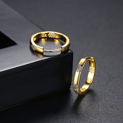 1 Pair Elegant Huggie Hoop Earrings Inlaid Zirconia Stud Earrings Fashion Jewelry For Women