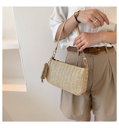 Summer Straw Women's Bag Beach Portable Mother And Child