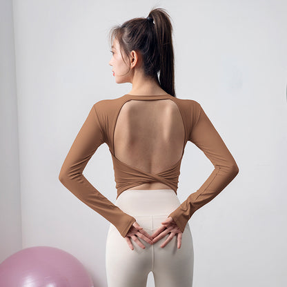 Autumn And Winter Long-sleeve Fitness Wear With Chest Pads