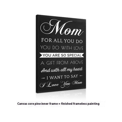 Unique Birthday Decorative Black Canvas Mural Mother's Day Gift Bedroom Paintings