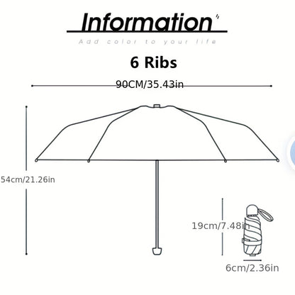 six-rib capsule umbrella, pocket umbrella
