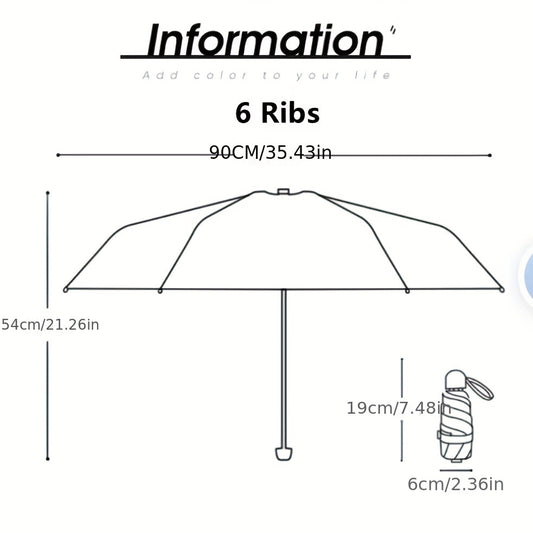 six-rib capsule umbrella, pocket umbrella