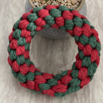 Hand-knitted Christmas Suit Pet Molar Stick
