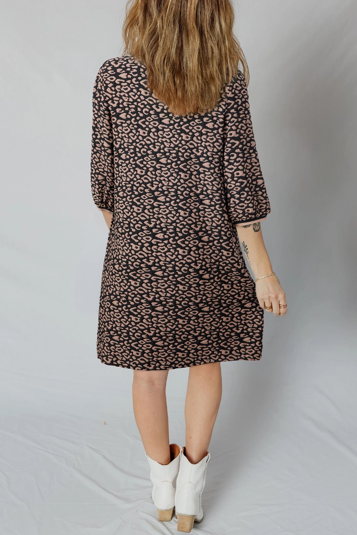 Women's Crab-patterned Printed Long-sleeve V-neck Dress