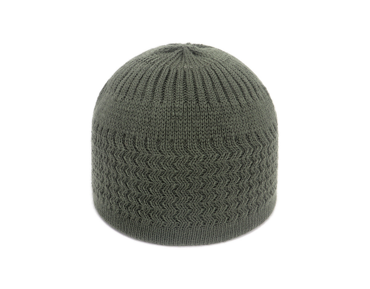 Autumn And Winter Hedging Knitted Wave Jacquard Neutral Dome Warm Woolen Toe Cap