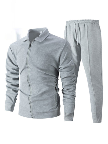 Autumn Youth Zipper Pocket Lapels Slim Fit Men's Jacket Suits