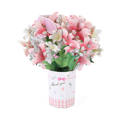 Mothers Day Gift Creative 3D Handmade Three-dimensional Paper Carved Greeting Card