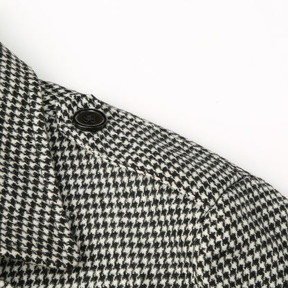 Herren-Trenchcoat, gestreift, zweireihig, mittellang