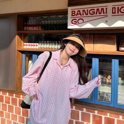 High-quality Plaid Shirt Casual Loose-fitting Versatile Outerwear With A Stylish Layered And Laid-back Vibe